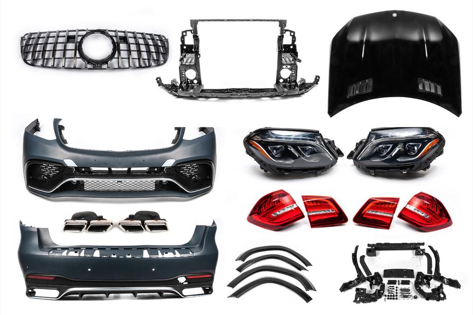 Mercedes GL/GLS-klass X166 2012–2019 Facelift-kit från GL till GLS63 AMG (V2, vissa originaldelar) Image