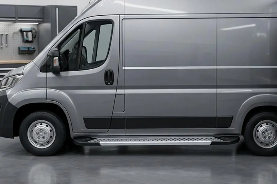Peugeot Boxer 2006–2025 Sidosteg New Vision Grey (2 st, aluminium) Image
