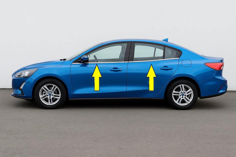 Ford Focus IV 2018– OmsaLine HB, SD nedre fönsterlister i rostfritt stål (4 st) Image