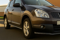 Nissan Qashqai 2007–2010 Dubbla sidorör (2 st, rostfritt stål) foto 1
