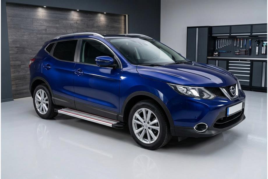 Nissan Qashqai 2014–2021 Sidosteg Maya Red-Grey (2 st, aluminium) Image