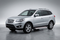 Hyundai Santa Fe 2 2006–2012 Sidosteg Maya Red-Grey (2 st, aluminium) foto 1