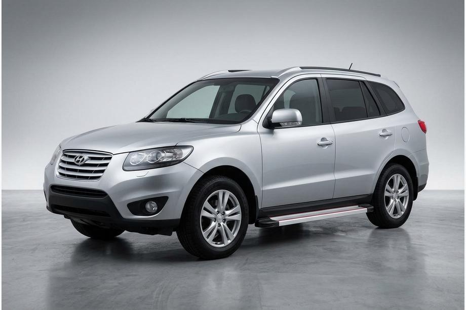 Hyundai Santa Fe 2 2006–2012 Sidosteg Maya Red-Grey (2 st, aluminium) Image