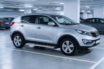 Kia Sportage 2010–2015 Sidosteg Maya Red-Grey (2 st, aluminium) foto 1