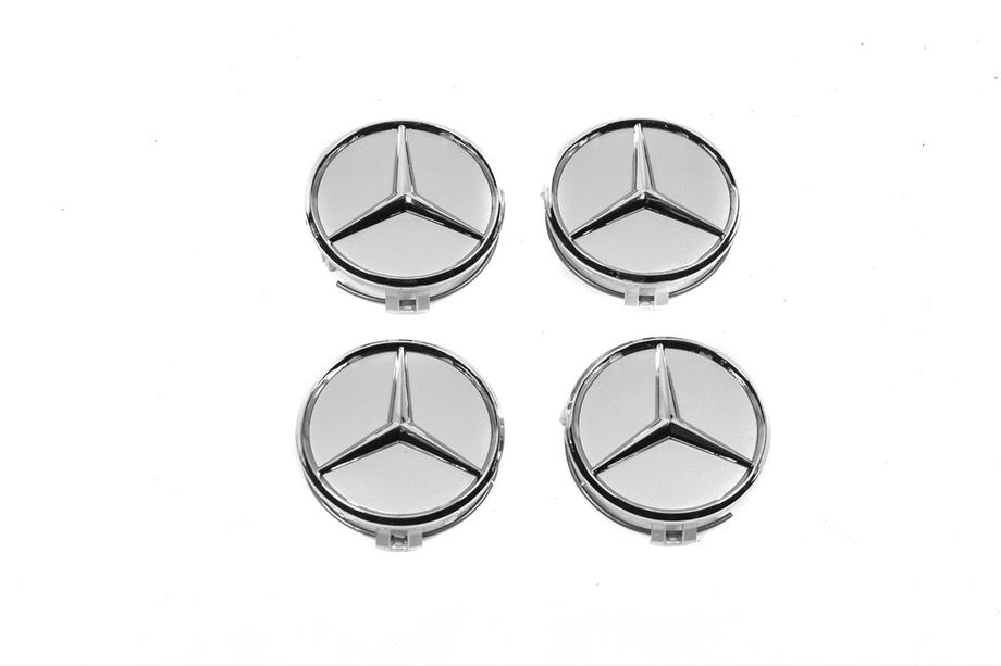 Mercedes-Benz Navkapslar till fälgar 70/75 mm med ring (4 st, grå) Foto 5