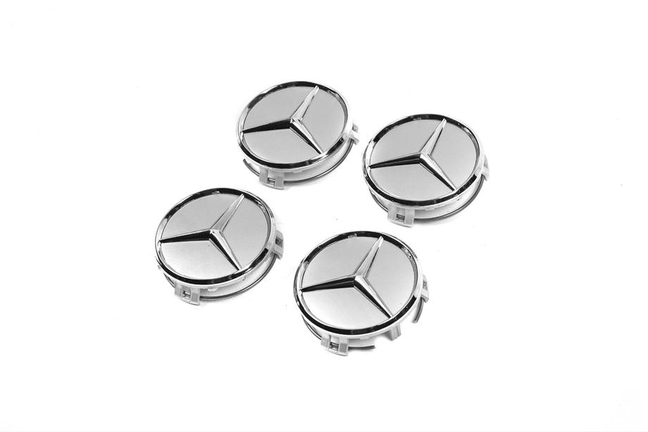 Mercedes-Benz Navkapslar till fälgar 70/75 mm med ring (4 st, grå) Foto 4