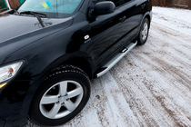 Hyundai Santa Fe 2 2006–2012 Mevsim Grey sidosteg (2 st, aluminium) foto 1