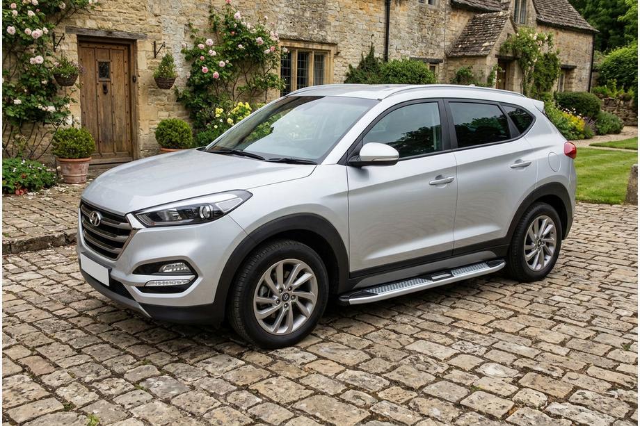Hyundai Tucson TL 2016–2021 Mevsim Grey sidosteg (2 st, aluminium) Image