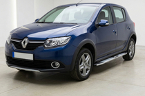 Renault Sandero 2013–2022 Mevsim Grey sidosteg (2 st, aluminium) foto 1