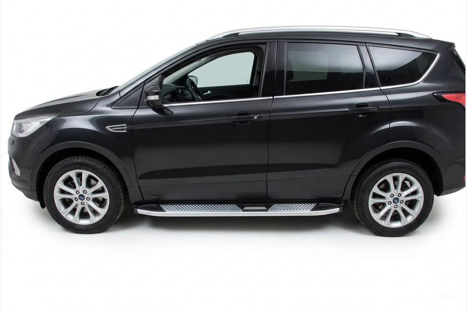 Ford Kuga/Escape 2013–2019 Mevsim Grey sidosteg (2 st, aluminium) Med svarta dörrlister Image