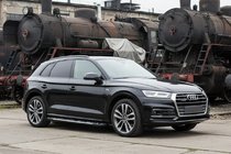 Audi Q5 2017–2025 Sidosteg Sunrise (2 st, aluminium) foto 1