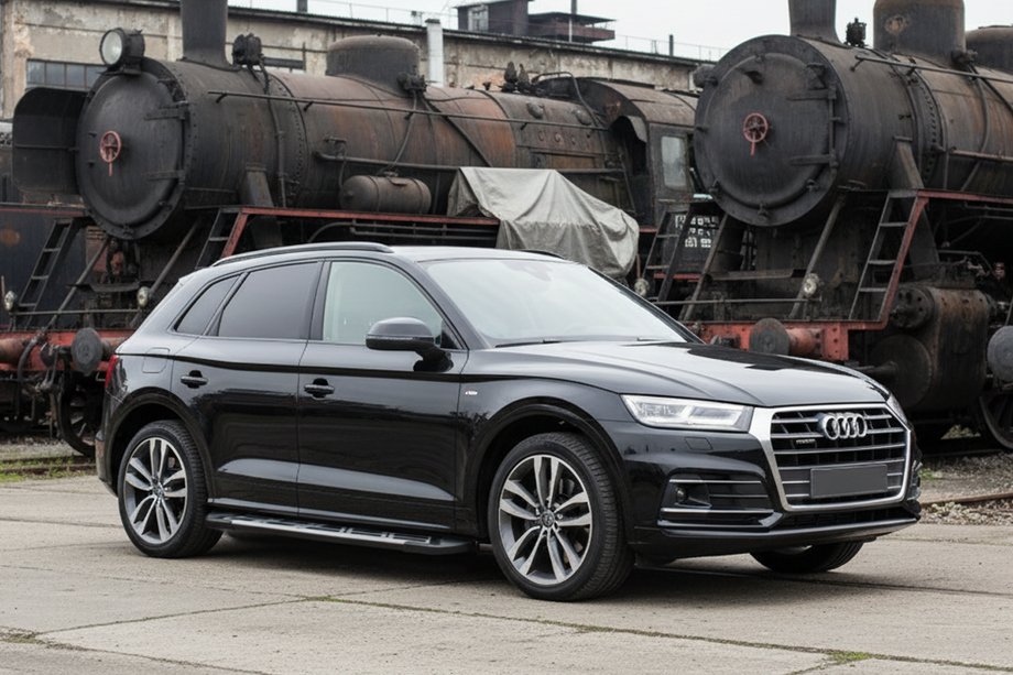 Audi Q5 2017–2025 Sidosteg Sunrise (2 st, aluminium) Image