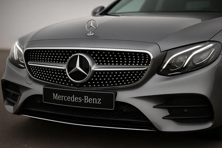 Mercedes E-klass W213 2016–2023 Frontgrill Diamond Silver (för Avantgarde/AMG-Line/E43 AMG/E53 AMG 2016-2020) Med plats för kamera Image