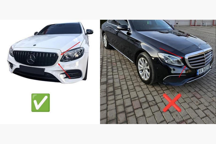 Mercedes E-klass W213 2016–2023 Frontgrill Diamond Silver (för Avantgarde/AMG-Line/E43 AMG/E53 AMG 2016-2020) Foto 5