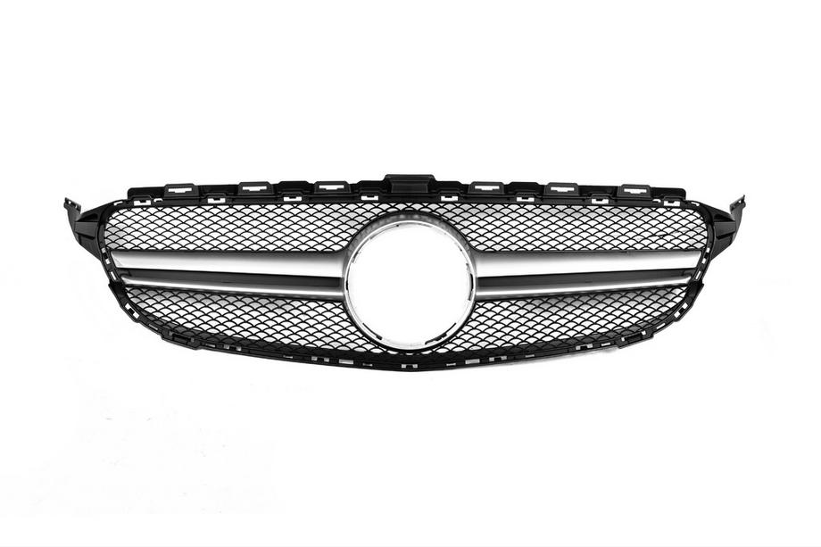 Mercedes C-class W205 2014–2021 AMG Silver frontgrill (för Avantgarde/AMG-Line/C43 AMG) Foto 7