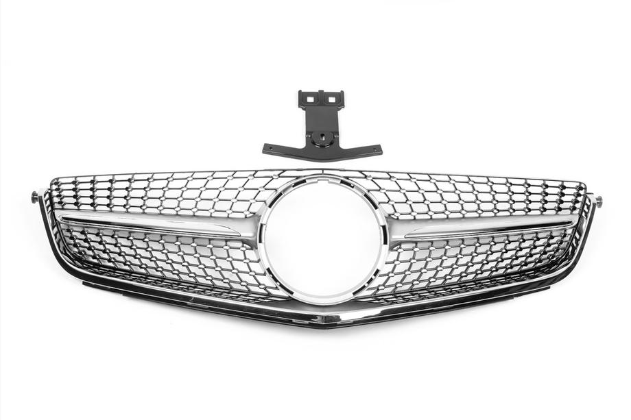 Mercedes C-klass W204 2007–2015 Frontgrill Diamond Silver (för C63) 2012-2015 Image