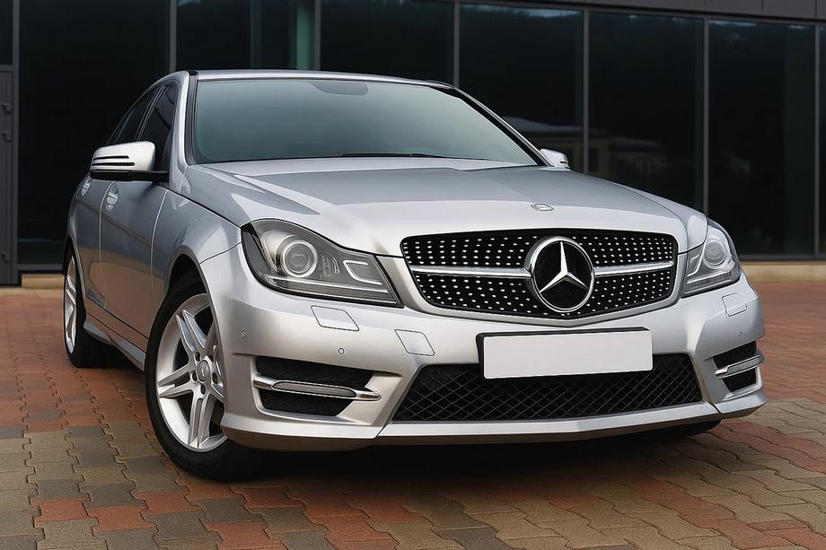 Mercedes C-klass W204 2007–2015 Främre grill Diamond Silver Image