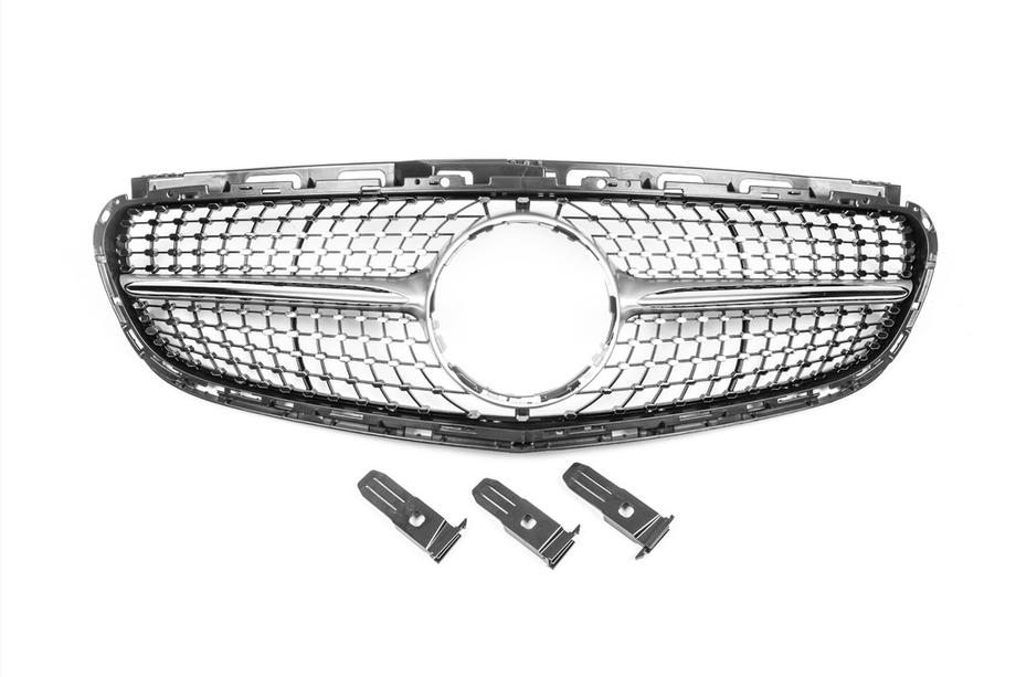 Mercedes E-class W212 2009–2016 Frontgrill Diamond Silver (för Avantgarde och AMG-Line, 2013-2016) Foto 2