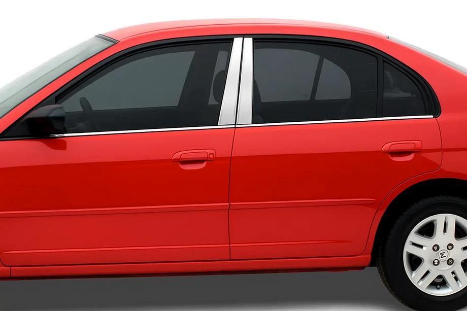 Honda Civic Sedan VII 2001–2006 Stolpskydd i rostfritt stål (4 st) Image