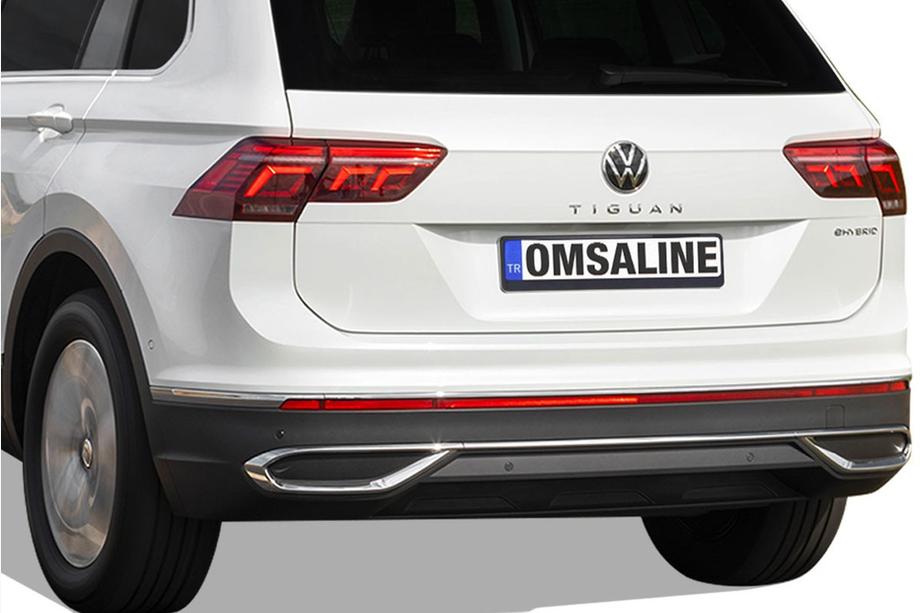 Volkswagen Tiguan 2016–2023 Dekorlister med imitation av avgasändrör 2020+ (3 st, rostfritt stål) Image