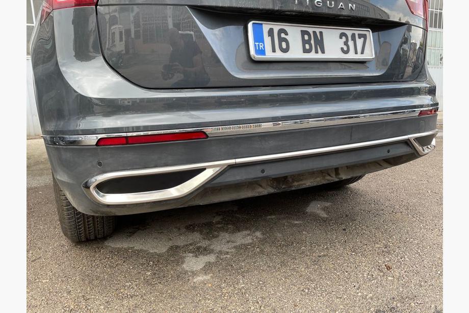 Volkswagen Tiguan 2016–2023 Dekorlister med imitation av avgasändrör 2020+ (3 st, rostfritt stål) OmsaLine – italienskt rostfritt stål Foto 4