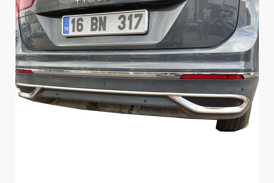 Volkswagen Tiguan 2016–2023 Dekorlister med imitation av avgasändrör 2020+ (3 st, rostfritt stål) OmsaLine – italienskt rostfritt stål Foto 3