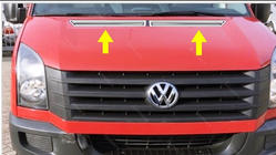 Volkswagen Crafter 2006–2016 Motorhuvlist (2 st, rostfritt stål) foto 1