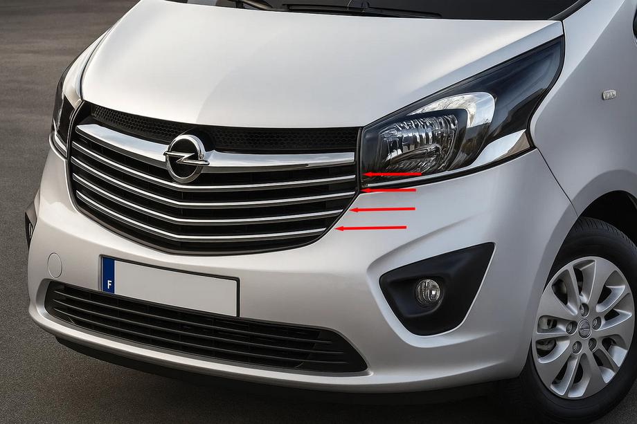 Opel Vivaro 2015–2019 Grillister Carmos (rostfritt stål) Image