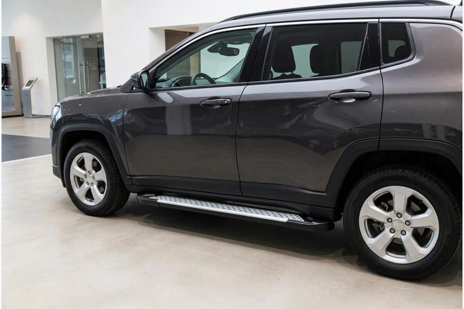 Jeep Compass 2016– Sidosteg Allmond Grey (2 st, aluminium) Image
