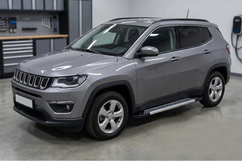 Jeep Compass 2016– Sidosteg Vision New Grey (2 st, aluminium) Image