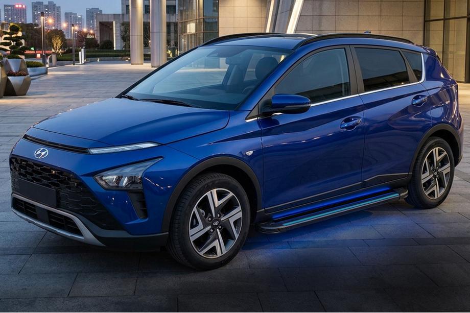 Hyundai Bayon 2021– Sidosteg Maya Blue (2 st, aluminium) Image