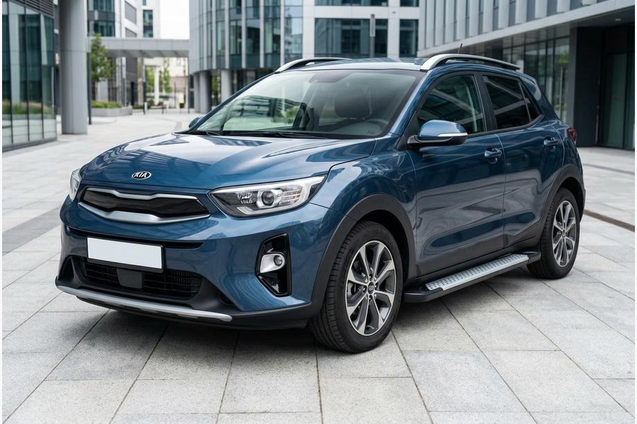 Kia Stonic 2017– Sidosteg Allmond Grey (2 st, aluminium) Image