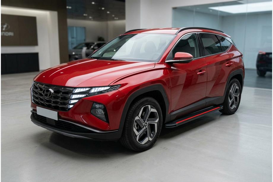Hyundai Tucson NX4 2021– Sidosteg Maya Red (2 st, aluminium) Image