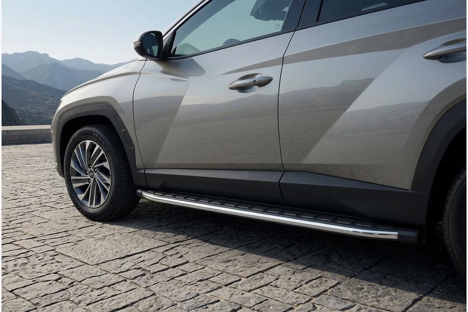Hyundai Tucson NX4 2021– Sidosteg Fullmond (2 st, aluminium) Image