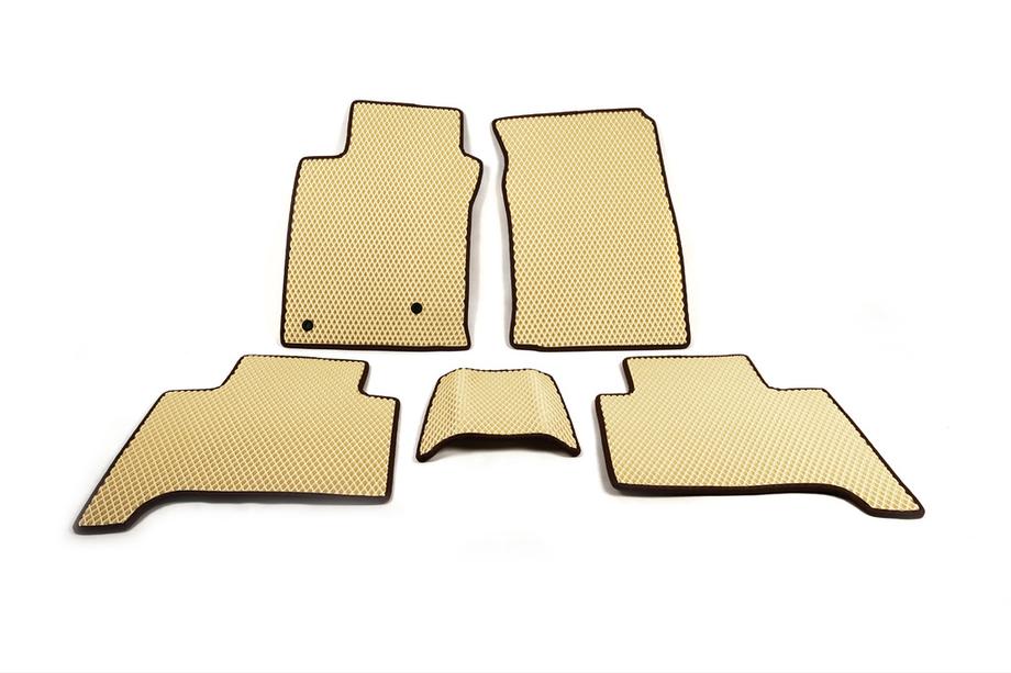 Toyota Land Cruiser Prado 120 2002–2009 EVA bilmattor (2 rader, beige) Image