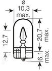 Signallampa Osram 2825 W5W 12V W2.1X9.5D foto 2