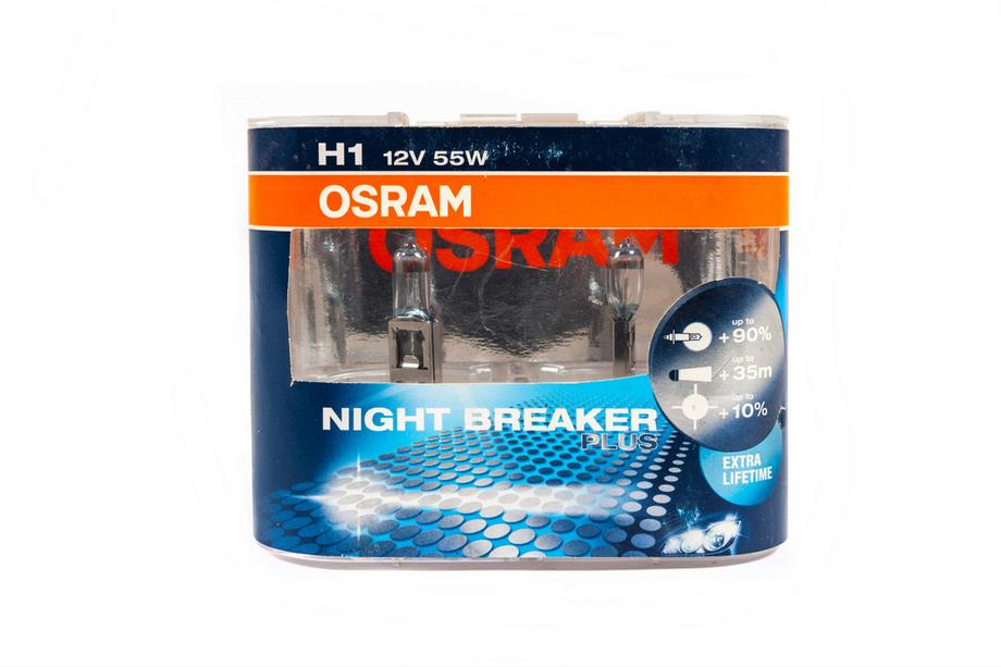 Osram H1 55W 64150NBP Night Breaker Plus strålkastarlampa Foto 1