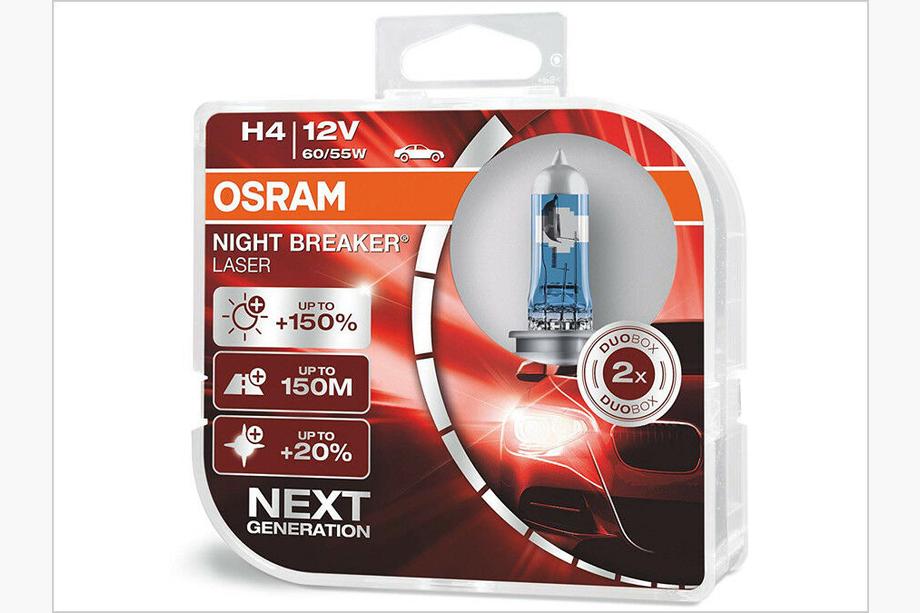 Osram H4 60/55W Night Breaker Laser +150% 64193NL150 strålkastarlampa Image
