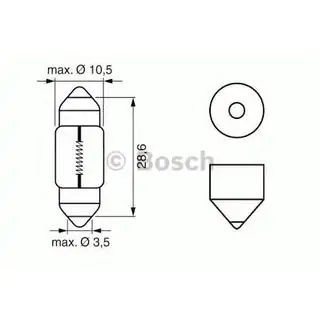 Osram 6438 C10W 28mm 12V SV8.5-8 signallampa foto 2