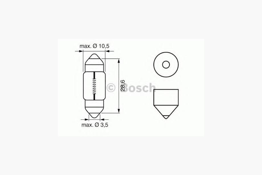 Osram 6438 C10W 28mm 12V SV8.5-8 signallampa Foto 2
