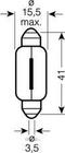 Signallampa Osram 6453 C15W 41 mm 24V SV8.5-8 foto 2