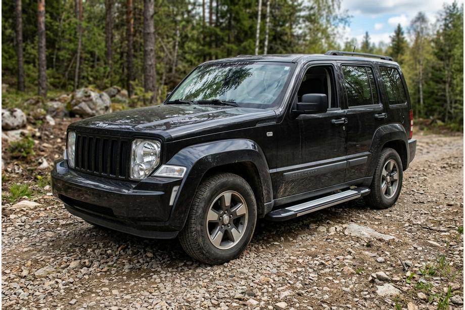 Jeep Cherokee/Liberty 2007–2013 Sidosteg Rainbow (2 st, aluminium) Foto 1