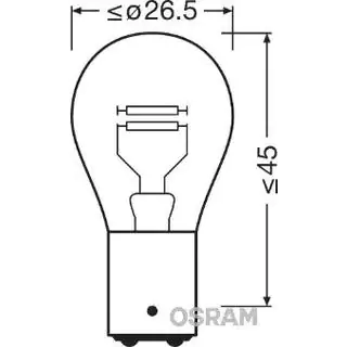 Signallampa Osram 7537 P21/5W 24V 21W BA15d foto 2