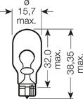 Signallampa Philips 12067 W16W 12V W2.1x9.5d foto 2