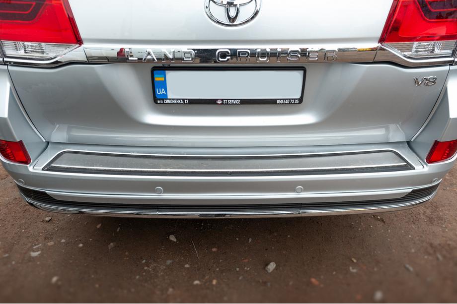 Toyota Land Cruiser 200 2007–2021 Insats till bakre stötfångare 2016+ (ABS + rostfritt stål) Foto 4