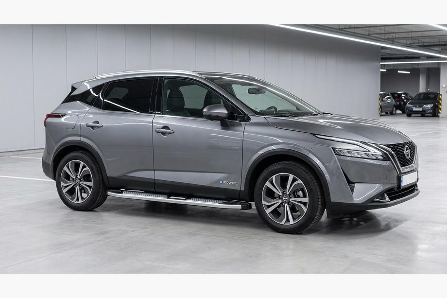 Nissan Qashqai 2021– Mevsim Grey sidosteg (2 st, aluminium) Image