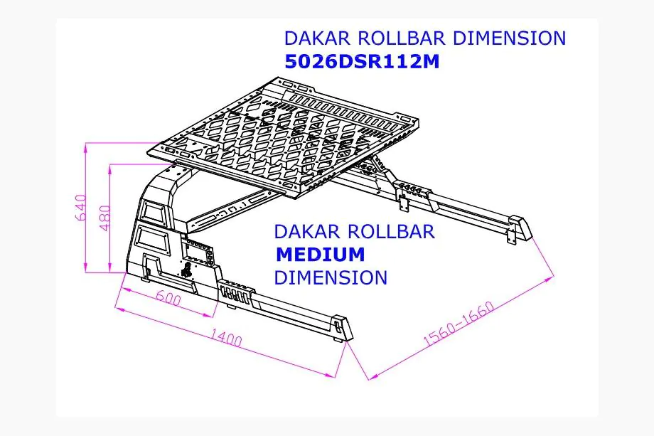 Nissan Navara/NP300 2016– Dakar rollbar med korg (utan rulljalusi) Foto 3