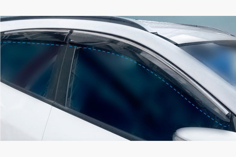 Hyundai IX-35 2010–2015 Vindavvisare med kromlist (4 st, Sunplex Chrome) Image