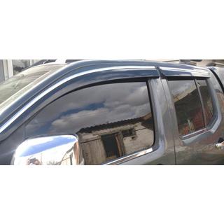 Vindavvisare med kromlist (4 st, Sunplex Chrome) Nissan Navara 2006–2015 foto 2