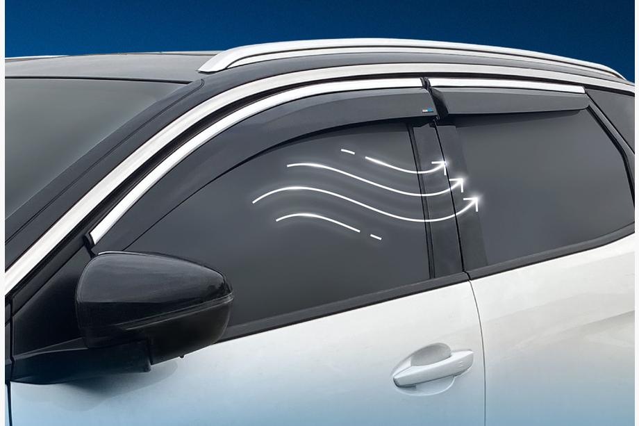 Peugeot 3008 2016–2023 Vindavvisare med kromlist (4 st, Sunplex Chrome) Image